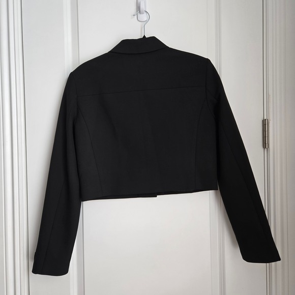 Babaton‎ Frances Black Noir Jacket Cropped Blazer Gold Button Military Style XS - Picture 4 of 8